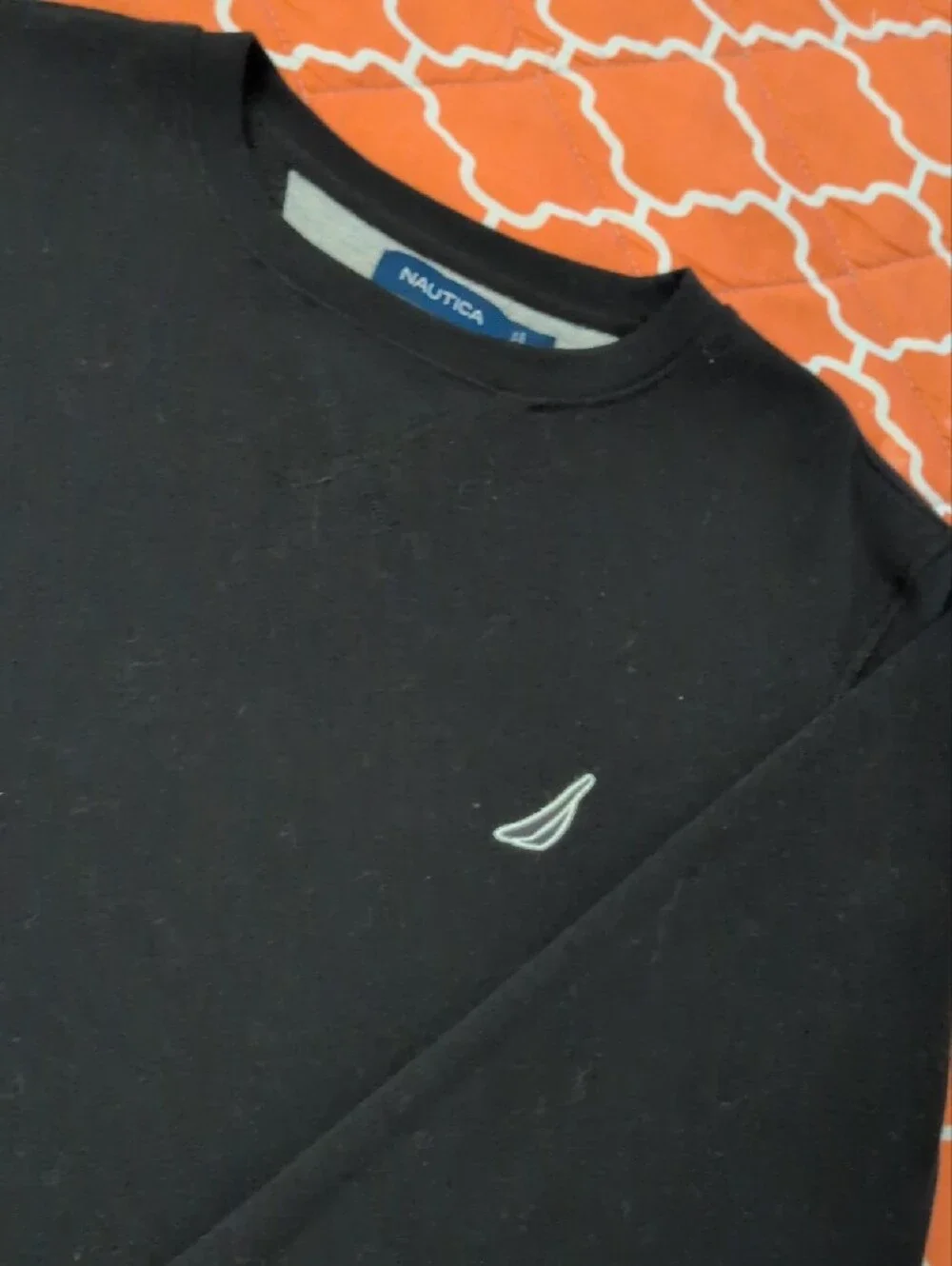 Nautica Black Crewneck Sweatshirt with White Sail Logo🤍🖤🤍🖤 - Picture 3 of 6